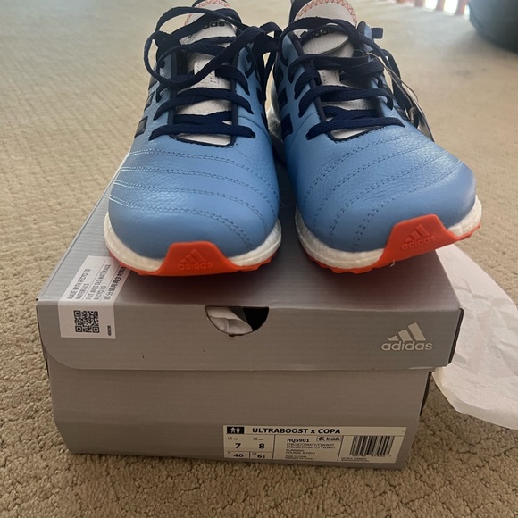 adidas Ultraboost Copa Blue with White and Orange Accents and NYCFC logo - Picture 4 of 5